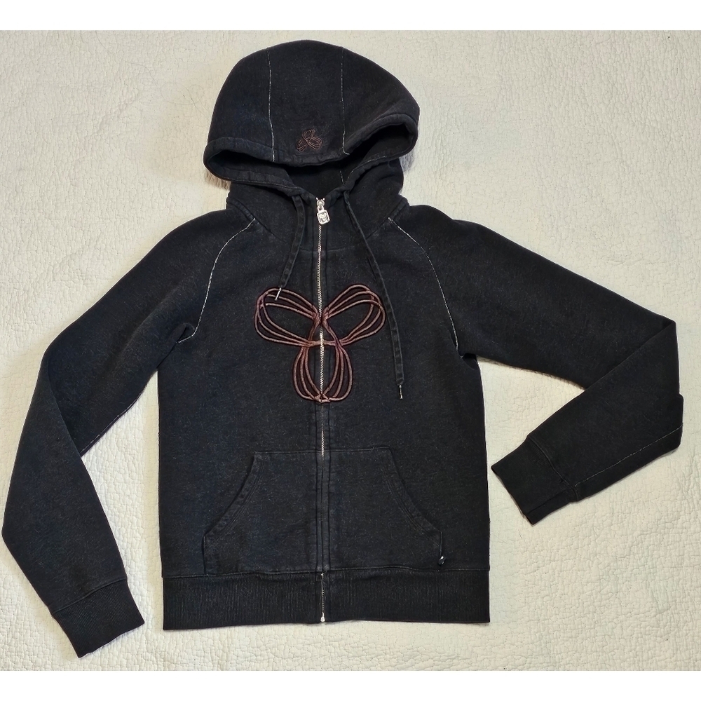 Aritzia TNA Gray Distressed Zip-up Hoodie